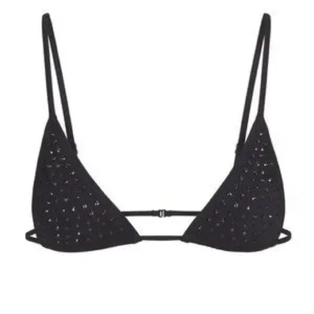 🖤SKIMS SPARKLE JERSEY SWAROVSKI CRYSTAL MINI TRIANGLE BRALETTE IN ONYX L - Picture 6 of 8